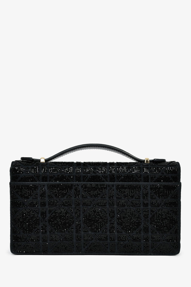Christian Dior 2023 Black Bead Embellished My Dior Mini Bag With Chain