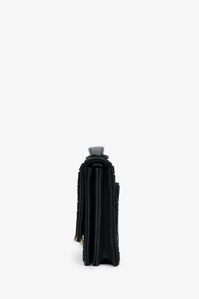 Christian Dior 2023 Black Bead Embellished My Dior Mini Bag With Chain