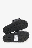 Prada Black Leather Padded Triangle Slides Size 35
