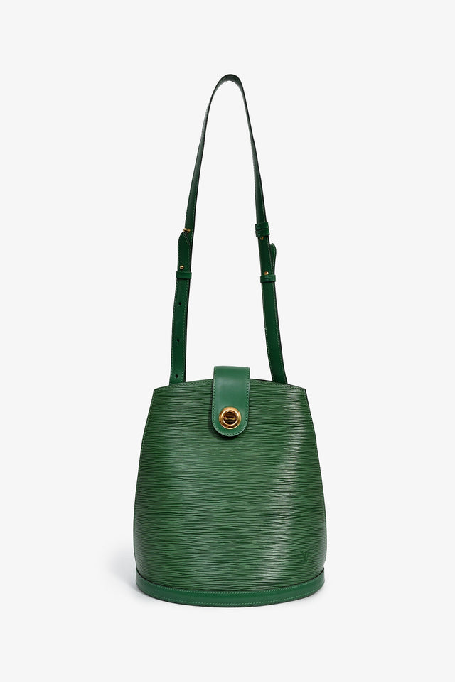 Louis Vuitton 1995 Green Epi Leather 'Cluny' Shoulder Bag