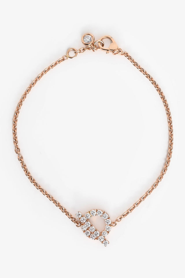 Hermes 18K Rose Gold Diamond Set Finesse Bracelet Size LG