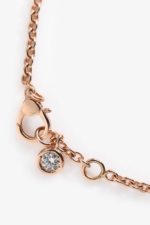 Hermes 18K Rose Gold Diamond Set Finesse Bracelet Size LG