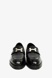 Hermes Black Leather Faubourg H Loafers Size 36