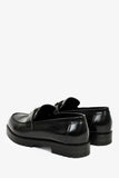 Hermes Black Leather Faubourg H Loafers Size 36