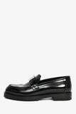 Hermes Black Leather Faubourg H Loafers Size 36