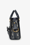 Christian Dior Navy Canvas/Leather Oblique Mini Tote Bag With Strap