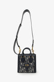 Christian Dior Navy Canvas/Leather Oblique Mini Tote Bag With Strap