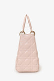 Christian Dior 2017 Pink Leather Medium Lady Dior Bag With Strap