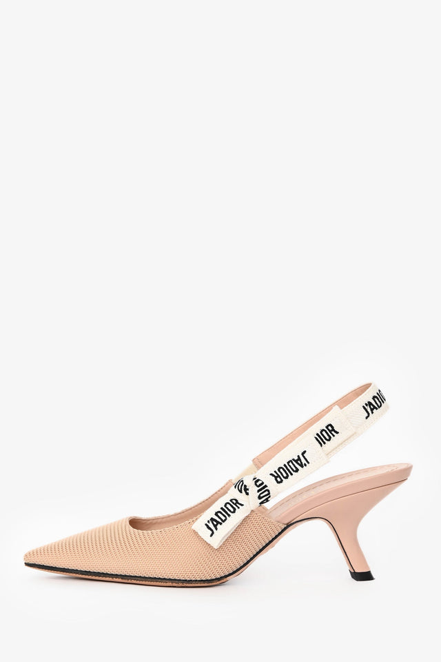 Christian Dior Beige Tech Knit J'ADior Slingback Heels Size 37