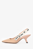 Christian Dior Beige Tech Knit J'ADior Slingback Heels Size 37