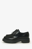 Prada Black Leather Chunky Lace Up Shoes Size 37.5