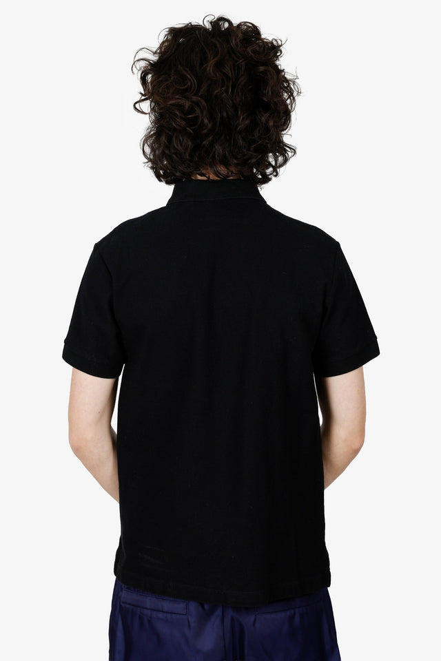 Burberry Black Polo 'TB' Embroidered Top Size M Mens