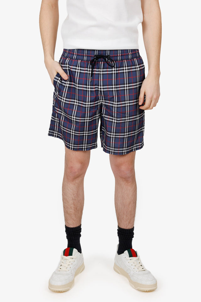 Burberry Navy Nova Check Swim Short Size S Mens