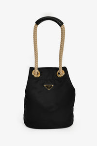 Prada 2025 Black Re-Nylon 'Mariner' Bucket Bag