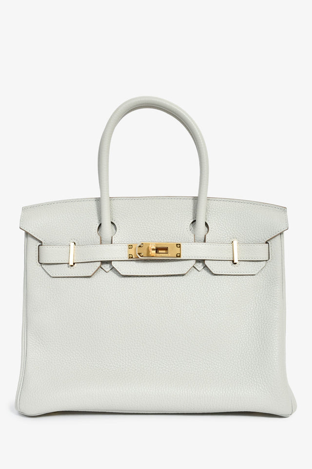 Hermes 2019 Gris Perle Clemence Leather Birkin 30