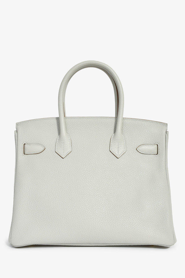 Hermes 2019 Gris Perle Clemence Leather Birkin 30
