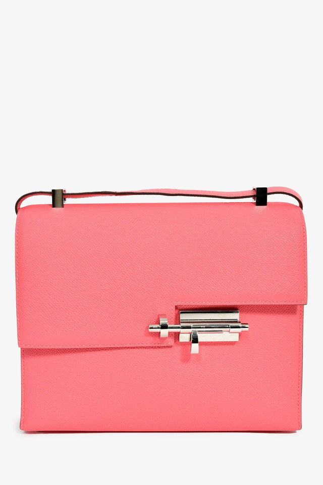 Hermes 2021 Rose Texas Epsom Verrou 23 Crossbody Bag