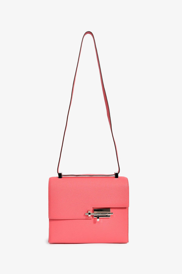 Hermes 2021 Rose Texas Epsom Verrou 23 Crossbody Bag