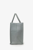 Christian Dior Grey Leather 'Christian Dior' Embossed Medium Book Tote