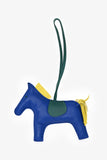 Hermes Blue/Yellow/Green Tricolour Milo Leather Rodeo GM Charm