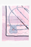 Hermes Pink/Light Blue Silk 'Clic Clac' Shawl 140