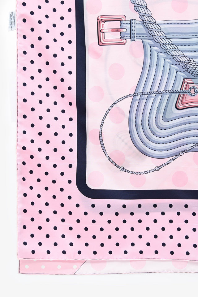 Hermes Pink/Light Blue Silk 'Clic Clac' Shawl 140