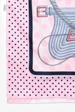 Hermes Pink/Light Blue Silk 'Clic Clac' Shawl 140