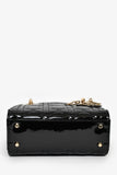 Christian Dior 2020 Black Patent Leather Mini Lady Dior Bag With Strap