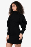 Louis Vuitton 2020 Black Wool Cold Shoulder Puff Sleeve Mini Dress Size S