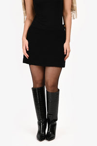 Christian Dior Black Wool Mini Skirt Size 4