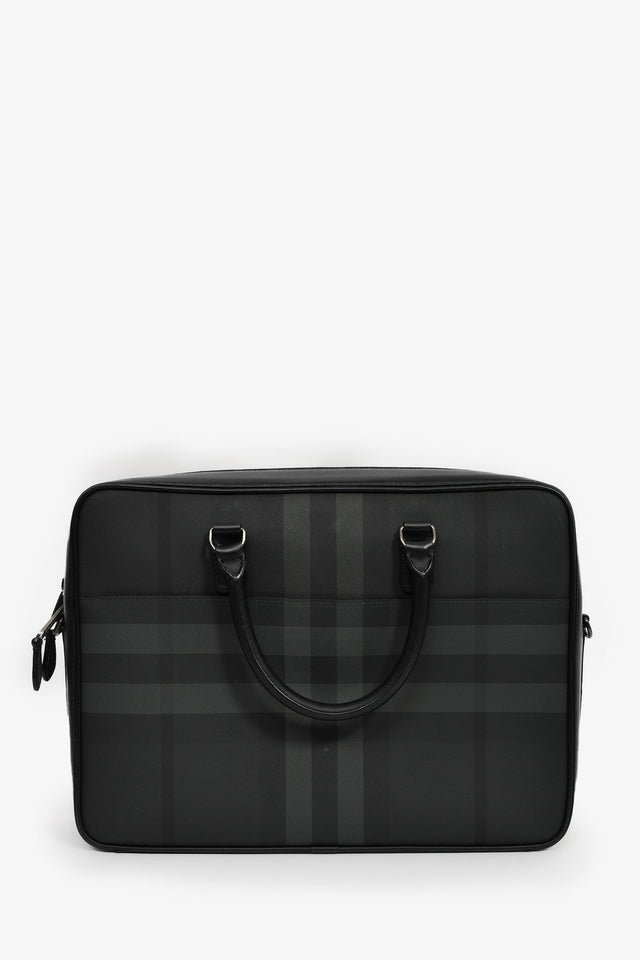 Burberry Black Leather 'Ainsworth' Briefcase With Strap