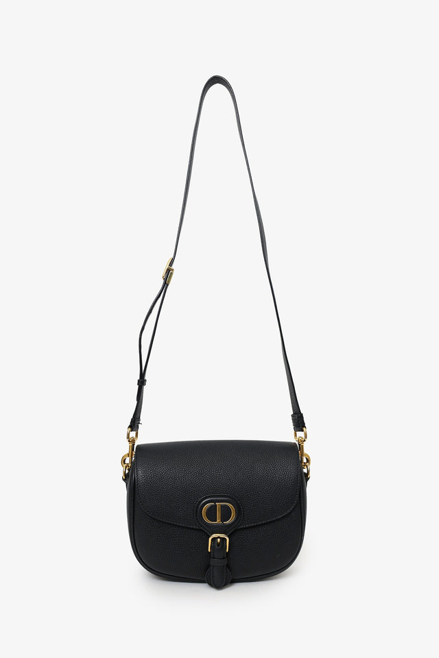 Christian Dior Black Leather Medium Bobby Bag