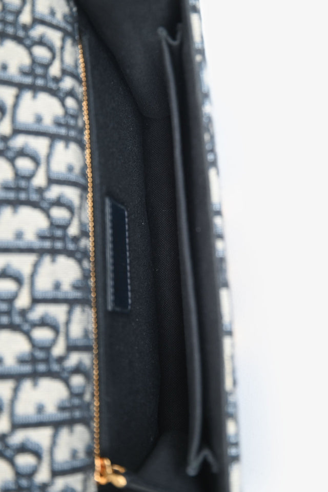 Christian Dior 2019 Navy Leather/Oblique 30 Montaigne Shoulder Bag