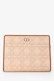 Christian Dior Brown Straw Logo Clutch