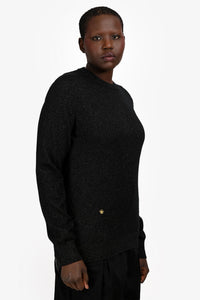 Christian Dior Black Cashmere Sparkly Sweater Size M