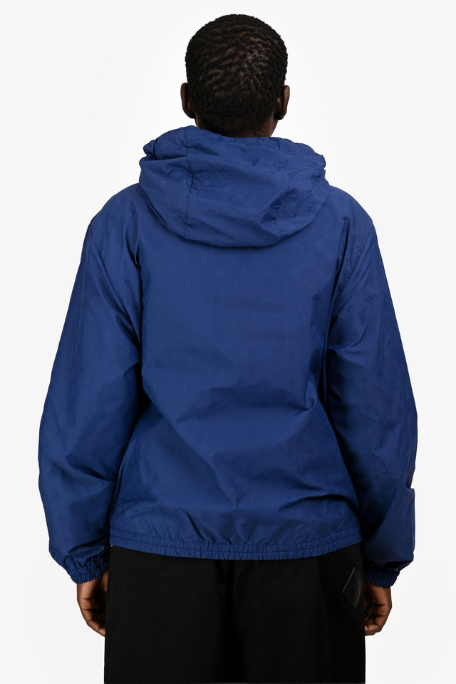 Louis Vuitton x Yayoi Kusama Blue/Multicolour Patched Hooded Windbreaker Jacket Size 50