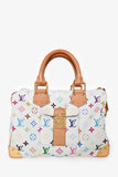 Louis Vuitton 2010 White Multicoloured Canvas Monogram Speedy 30
