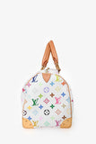 Louis Vuitton 2010 White Multicoloured Canvas Monogram Speedy 30
