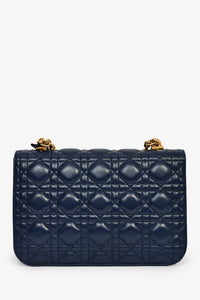 Christian Dior 2017 Navy Blue Cannage Leather Dioraddict Flap Bag