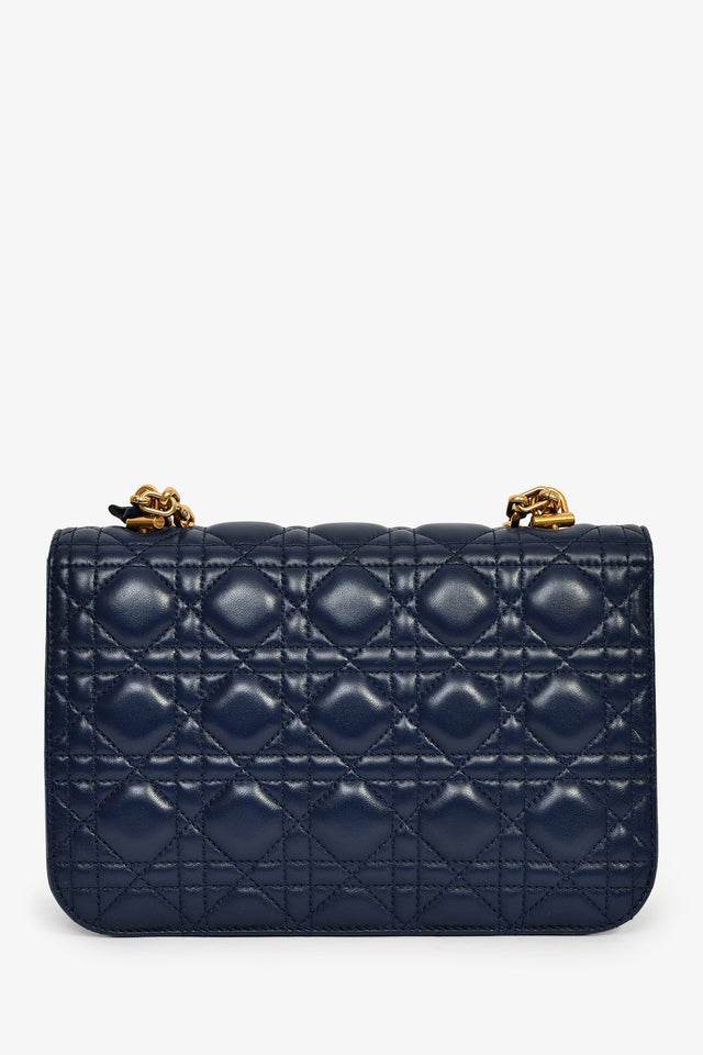 Christian Dior 2017 Navy Blue Cannage Leather Dioraddict Flap Bag