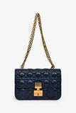 Christian Dior 2017 Navy Blue Cannage Leather Dioraddict Flap Bag