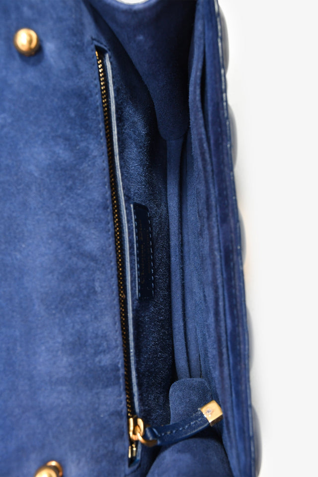 Christian Dior 2017 Navy Blue Cannage Leather Dioraddict Flap Bag