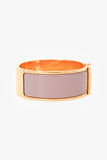 Hermes Gold Tone Pink Ceramic 'Clic Clac H' GM Bracelet