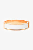 Hermes Gold Tone White Ceramic 'Clic Clac H' Thin Bracelet