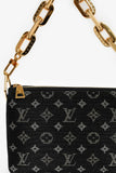 Louis Vuitton Black Satin Beaded Embroidered Monogram Coussin BB