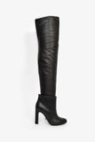 Hermes Black Nappa Leather 'Johanna' Knee High Boots Size 37