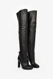 Hermes Black Nappa Leather 'Johanna' Knee High Boots Size 37