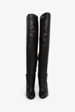 Hermes Black Nappa Leather 'Johanna' Knee High Boots Size 37