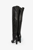 Hermes Black Nappa Leather 'Johanna' Knee High Boots Size 37