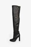 Hermes Black Nappa Leather 'Johanna' Knee High Boots Size 37